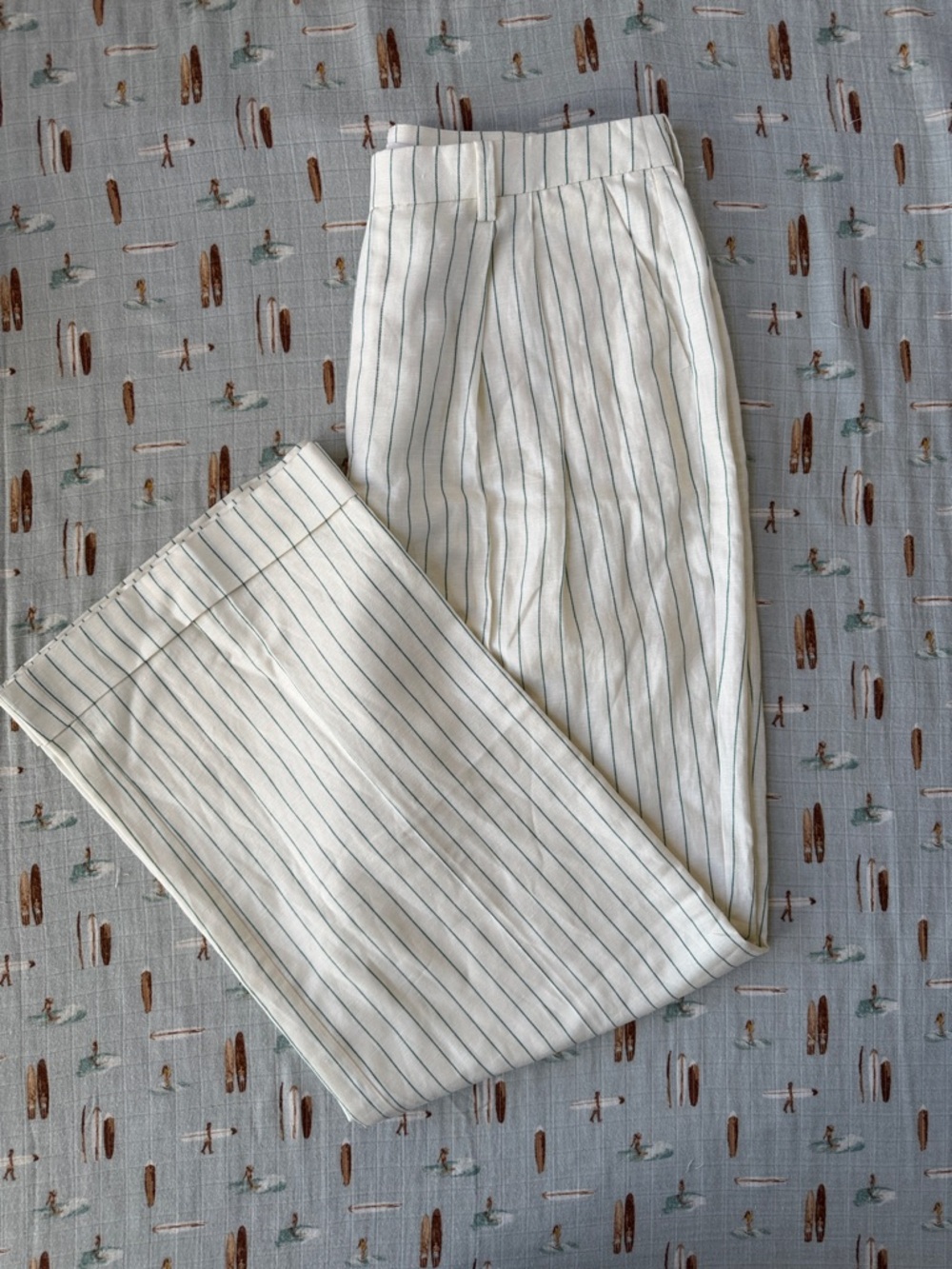 Favorite Daughter Cream Trousers with Blue Pinstripes NWOT